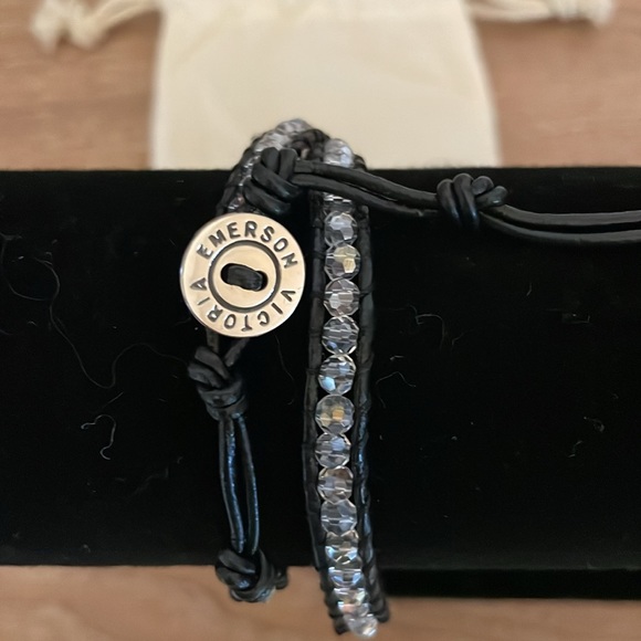 Victoria Emerson Black Leather Double Wrap Bracelet - Picture 3 of 3